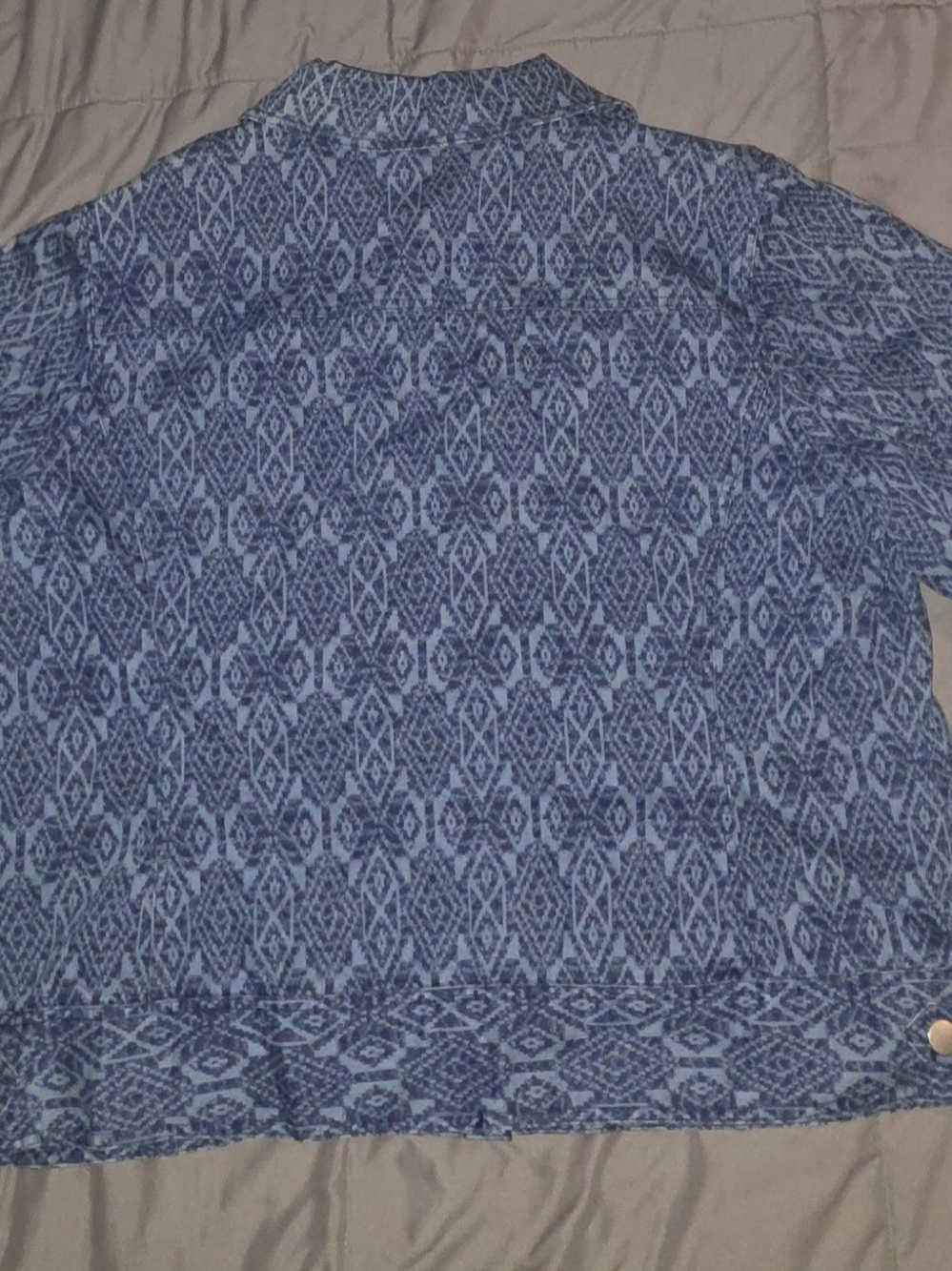 Ruby Rd. Blue Patterned Blazer Jacket - Picture 7 of 8